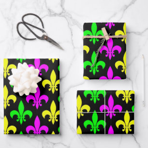 Feuille De Papier Cadeau Mardi Gras Fleur De Lis