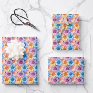 Feuille De Papier Cadeau Marguerites Pastel