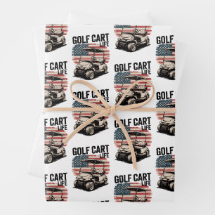 Feuille De Papier Cadeau Mari de la vie en chariot de golf Golfeur Amateur 