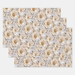 Feuille De Papier Cadeau Mariage anniversaire du modèle floral de la fleur