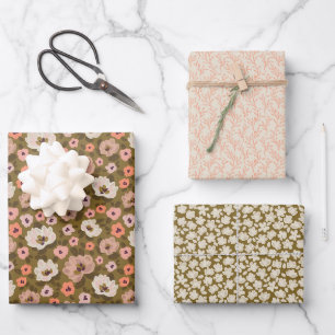 Feuille De Papier Cadeau Mariage bohème romantique floral douche