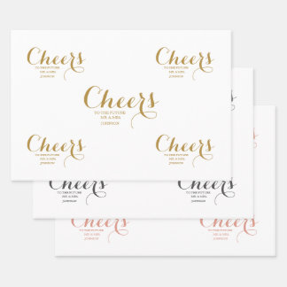 Feuille De Papier Cadeau Mariage couleur rose or rose pâle pour le script