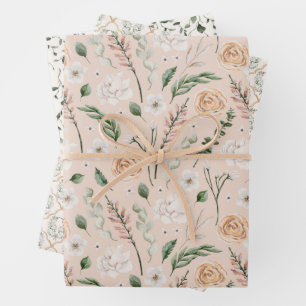 Feuille De Papier Cadeau Mariage de Motif botanique aquarelle