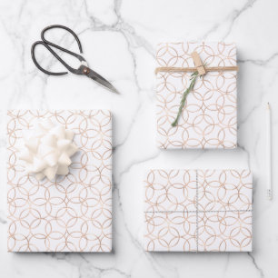 Feuille De Papier Cadeau Mariage d'or Cercle Motif nuptiale