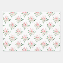 Feuille De Papier Cadeau Mariage floral de pêche