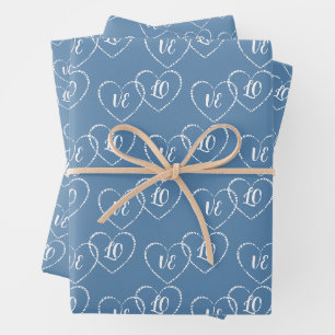 Feuille De Papier Cadeau Mariée et salle de sport personnalisées Bleu et bl