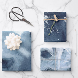 Feuille De Papier Cadeau Marine bleu Abstrait