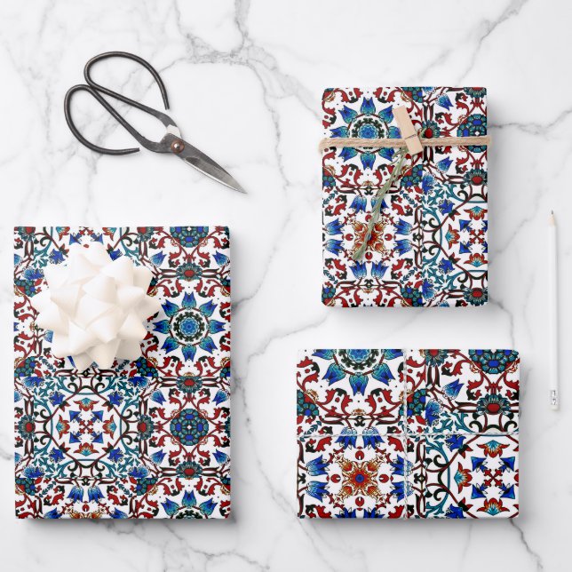 Feuille De Papier Cadeau marocain, mosaïque, turc, (Recto)