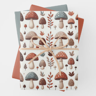 Feuille De Papier Cadeau Marquage des champignons