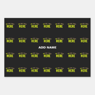 FEUILLE DE PAPIER CADEAU MARQUE VERIFIEE NOIRE PERSONNALISABLE MODERNE ET C