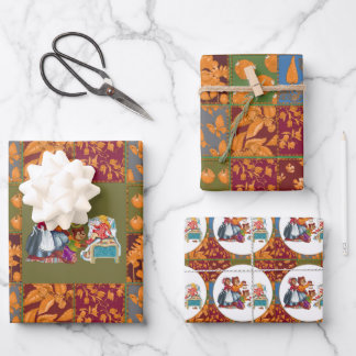 Feuille De Papier Cadeau Masha et 3 ours