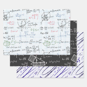 Feuille De Papier Cadeau Mathématiques, algèbre, géométrie, stylo à bi