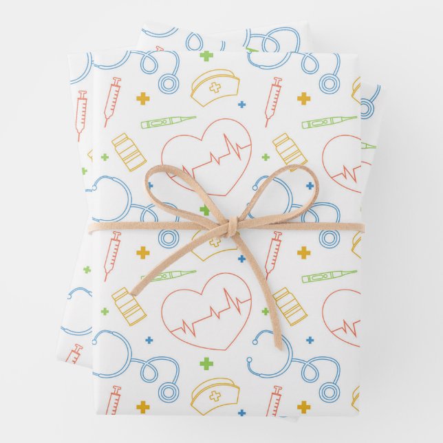 Feuille De Papier Cadeau Médecin Infirmière Médicale Santé Urgence (En situation)