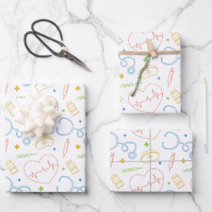 Feuille De Papier Cadeau Médecin Infirmière Médicale Santé Urgence