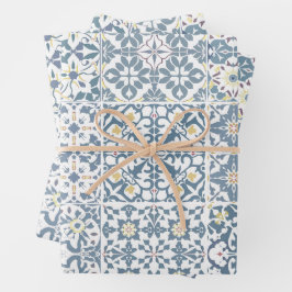 Feuille De Papier Cadeau Mediterranean Tiles, Moroccan, Majolica, Azulejo