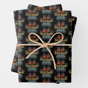 Feuille De Papier Cadeau Meilleur père de chat jamais