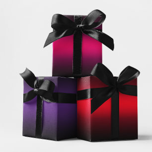 Feuille De Papier Cadeau Mélange noir violet rose chaud et rouge élégant Om