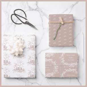 Feuille De Papier Cadeau Mélanger Correspondance Oiseaux Nest Nom personnal