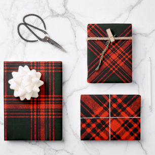 Feuille De Papier Cadeau Menzies Antique Hunting Tartan Plaid Motif