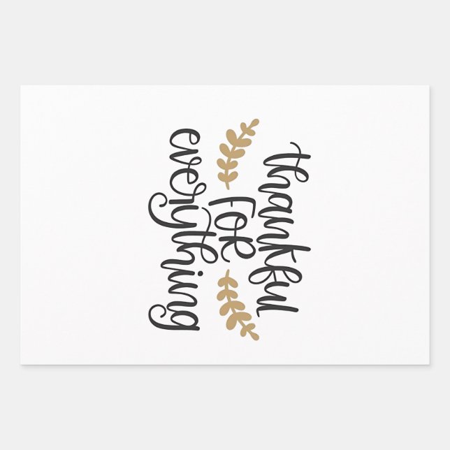 Feuille De Papier Cadeau Merci pour tout Thanksgiving drôle (Devant)