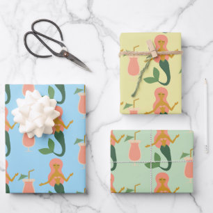 Feuille De Papier Cadeau Mermaids + Mai Tais
