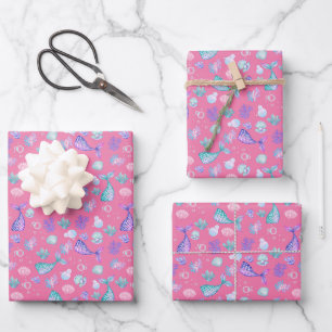Feuille De Papier Cadeau Mermaids rêve sur Flamant rose rose