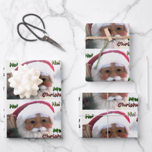 Feuille De Papier Cadeau Merry Christmas Santa Clause