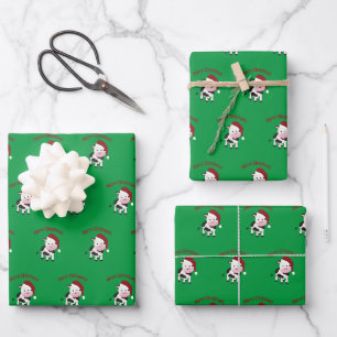 Feuille De Papier Cadeau Merveilleuse vache de Noël