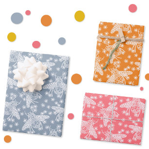 Feuille De Papier Cadeau Miel Bee