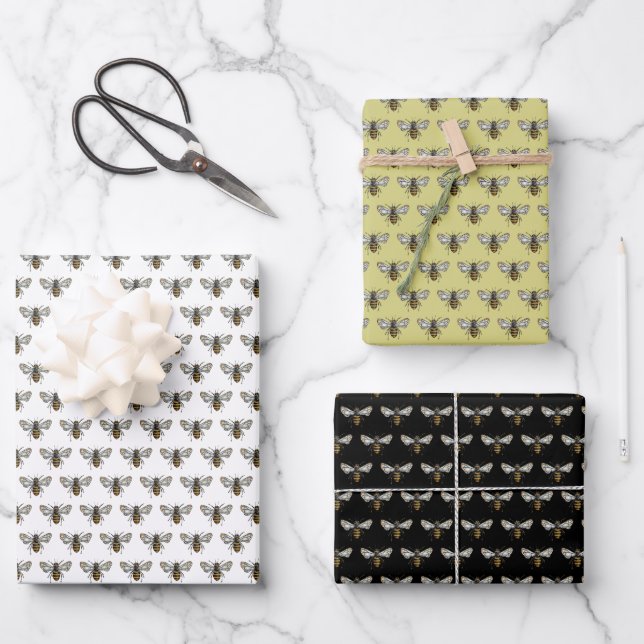 Feuille De Papier Cadeau Miel Bee (Recto)