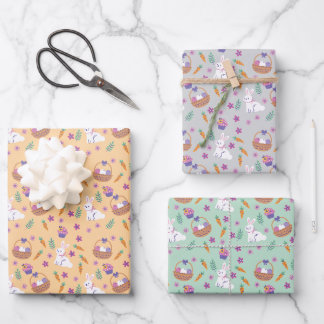 Feuille De Papier Cadeau Mignonne Bunny Motif de Pâques