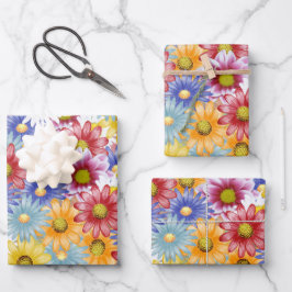 Feuille De Papier Cadeau Mignonne Dainty Daisies colorées Motif Floral