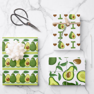 Feuille De Papier Cadeau mignonne motif avocado
