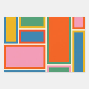 Feuille De Papier Cadeau Mini minimaliste géométrique coloré moderne du mil
