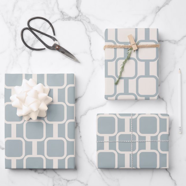 Feuille De Papier Cadeau Mod Links Retro Moderne Motif géométrique (Recto)