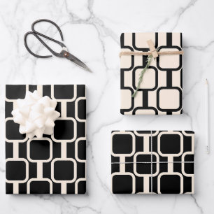 Feuille De Papier Cadeau Mod Links Retro Moderne Motif géométrique