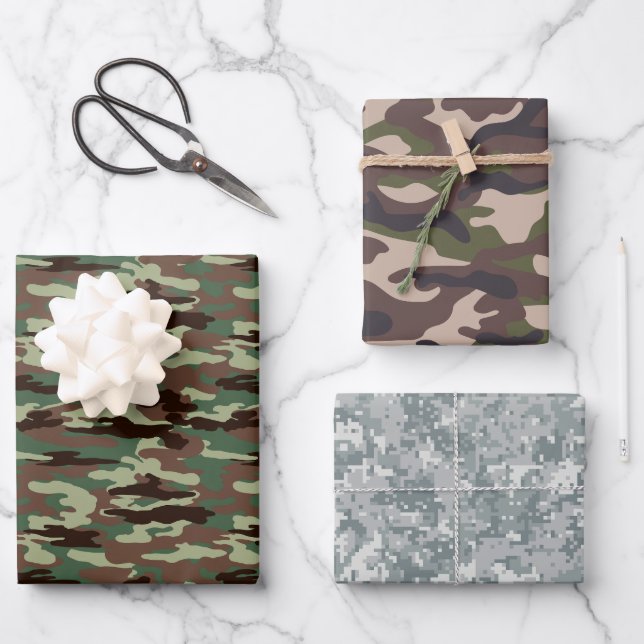 Feuille De Papier Cadeau Modèle Camouflage #2 (Recto)