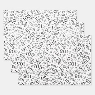 Feuille De Papier Cadeau Modèle de nombres aléatoires pour 105e anniversair