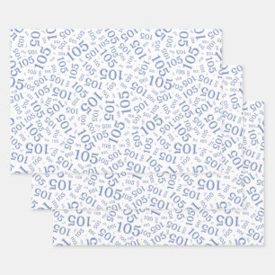 Feuille De Papier Cadeau Modèle de nombres aléatoires pour 105e anniversair