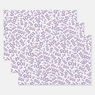 Feuille De Papier Cadeau Modèle de nombres aléatoires pour 105e anniversair