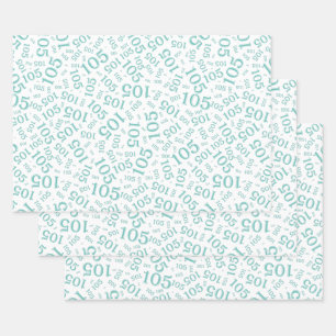 Feuille De Papier Cadeau Modèle de nombres aléatoires pour 105e anniversair