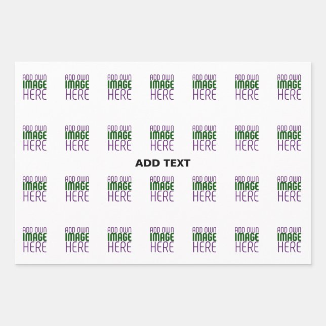 FEUILLE DE PAPIER CADEAU MODÈLE DE TEXTE D'IMAGE BLANCHE SIMPLE ÉDITABLE MO (Devant)