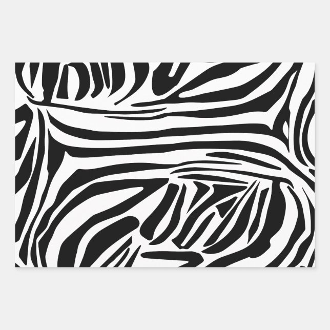 Feuille De Papier Cadeau Modèle Zèbre (Devant)