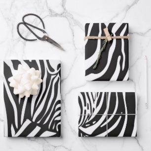 Feuille De Papier Cadeau Modèle Zèbre blanc noir