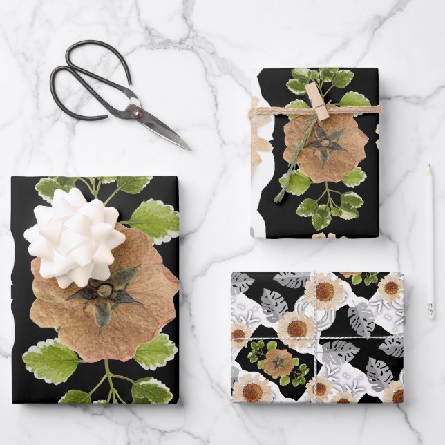 Feuille De Papier Cadeau Modern abstract floral art (Recto)