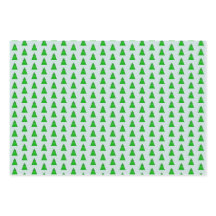 Modern Geometric Christmas Trees on Green on Blue