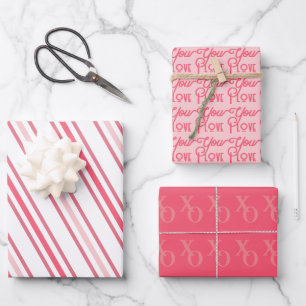 Feuille De Papier Cadeau Moderne Chic Pink Love Saint Valentin