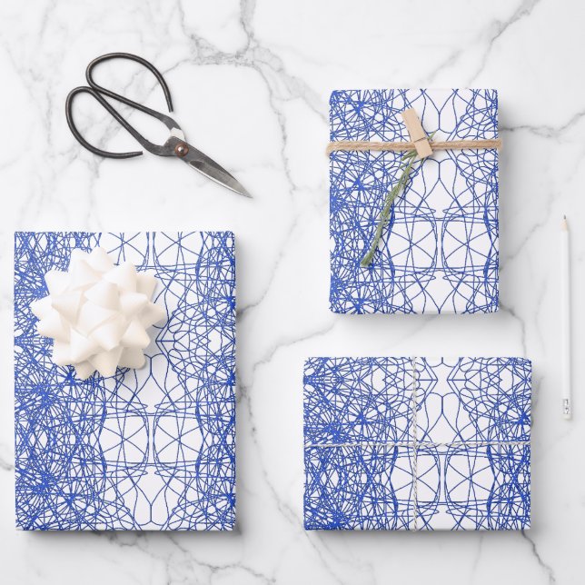 Feuille De Papier Cadeau Moderne design simple motif géométrique fractal (Recto)