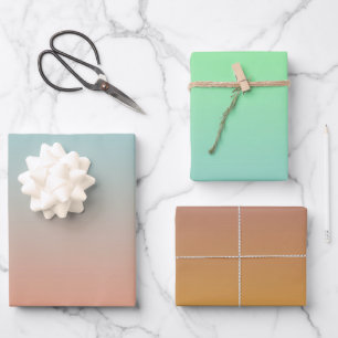 Feuille De Papier Cadeau Moderne Elégant Ombre Minimal Rose Bleu Vert