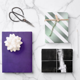 Feuille De Papier Cadeau Moderne Elegant Rustique Abstrait et rayé